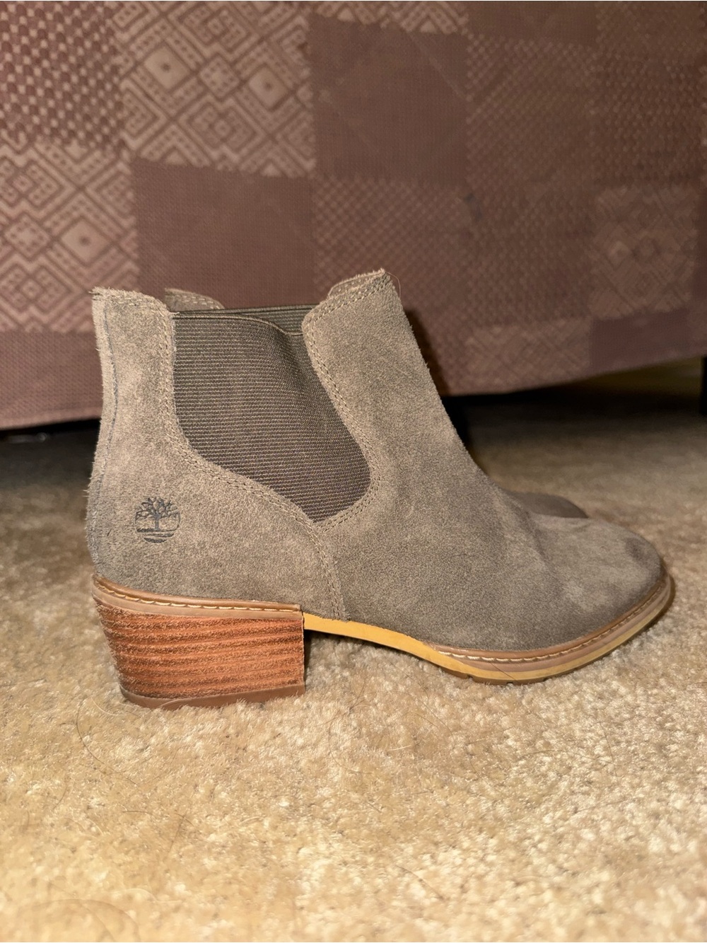 Timberland Women's Taupe Suede Chelsea Booties